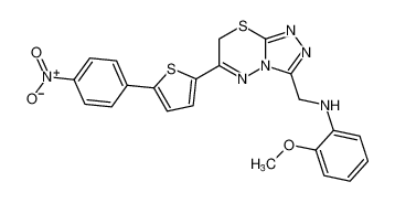 2-methoxy-N-((6-(5-(4-nitrophenyl)thiophen-2-yl)-7H-[1,2,4]triazolo[3,4-b][1,3,4]thiadiazin-3-yl)methyl)aniline CAS:193280-73-8 manufacturer & supplier