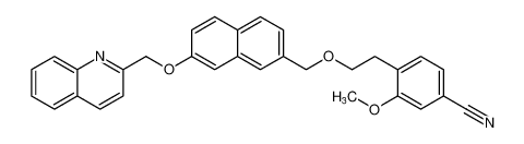 Benzonitrile,3-methoxy-4-[2-[[7-(2-quinolinylmethoxy)-2-naphthalenyl]methoxy]ethyl]- CAS:193290-26-5 manufacturer & supplier