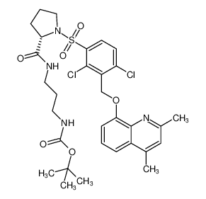 tert-butyl (S)-(3-(1-((2,4-dichloro-3-(((2,4-dimethylquinolin-8-yl)oxy)methyl)phenyl)sulfonyl)pyrrolidine-2-carboxamido)propyl)carbamate CAS:193543-83-8 manufacturer & supplier