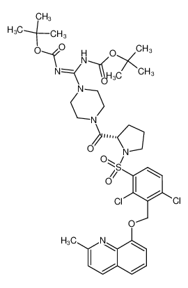 1-[[3-[(2-Methylquinolin-8-yl)oxymethyl]-2,4-dichlorophenyl]sulfonyl]-2-(S)-[[4-[[(1,1-dimethylethoxycarbonyl)amino]-[(1,1-dimethylethoxycarbonyl)imino]methyl]piperazin-1-yl]carbonyl]pyrrolidine CAS:193543-87-2 manufacturer & supplier