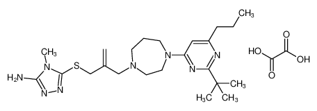 4H-1,2,4-Triazol-3-amine,5-[[2-[[4-[2-(1,1-dimethylethyl)-6-propyl-4-pyrimidinyl]hexahydro-1H-1,4-diazepin-1-yl]methyl]-2-propenyl]thio]-4-methyl-, ethanedioate (1:1) CAS:193607-84-0 manufacturer & supplier