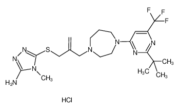 5-((2-((4-(2-(tert-butyl)-6-(trifluoromethyl)pyrimidin-4-yl)-1,4-diazepan-1-yl)methyl)allyl)thio)-4-methyl-4H-1,2,4-triazol-3-amine hydrochloride CAS:193607-85-1 manufacturer & supplier