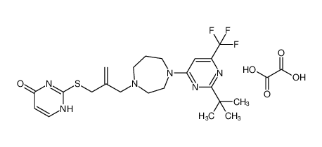 2-((2-((4-(2-(tert-butyl)-6-(trifluoromethyl)pyrimidin-4-yl)-1,4-diazepan-1-yl)methyl)allyl)thio)pyrimidin-4(1H)-one oxalate CAS:193608-14-9 manufacturer & supplier