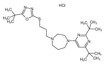 2-(tert-butyl)-5-((3-(4-(2,6-di-tert-butylpyrimidin-4-yl)-1,4-diazepan-1-yl)propyl)thio)-1,3,4-oxadiazole hydrochloride CAS:193609-22-2 manufacturer & supplier