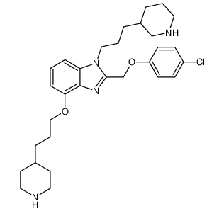 1H-Benzimidazole,2-[(4-chlorophenoxy)methyl]-4-[3-(4-piperidinyl)propoxy]-1-[3-(3-piperidinyl)propyl]- CAS:193628-19-2 manufacturer & supplier