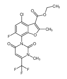 ethyl 4-chloro-6-fluoro-2-methyl-7-(3-methyl-2,6-dioxo-4-(trifluoromethyl)-3,6-dihydropyrimidin-1(2H)-yl)benzofuran-3-carboxylate CAS:193676-05-0 manufacturer & supplier