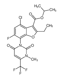 isopropyl 4-chloro-2-ethyl-6-fluoro-7-(3-methyl-2,6-dioxo-4-(trifluoromethyl)-3,6-dihydropyrimidin-1(2H)-yl)benzofuran-3-carboxylate CAS:193676-26-5 manufacturer & supplier