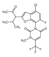 3-(4-chloro-6-fluoro-2-(2-methyl-1-(methylsulfinyl)propyl)benzofuran-7-yl)-1-methyl-6-(trifluoromethyl)pyrimidine-2,4(1H,3H)-dione CAS:193677-68-8 manufacturer & supplier