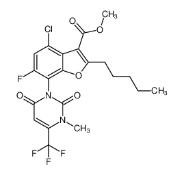 methyl 4-chloro-6-fluoro-7-(3-methyl-2,6-dioxo-4-(trifluoromethyl)-3,6-dihydropyrimidin-1(2H)-yl)-2-pentylbenzofuran-3-carboxylate CAS:193678-25-0 manufacturer & supplier