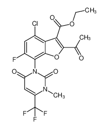 ethyl 2-acetyl-4-chloro-6-fluoro-7-(3-methyl-2,6-dioxo-4-(trifluoromethyl)-3,6-dihydropyrimidin-1(2H)-yl)benzofuran-3-carboxylate CAS:193678-52-3 manufacturer & supplier