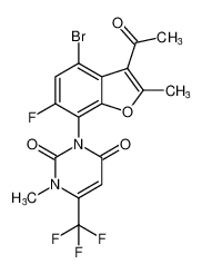 3-(3-acetyl-4-bromo-6-fluoro-2-methylbenzofuran-7-yl)-1-methyl-6-(trifluoromethyl)pyrimidine-2,4(1H,3H)-dione CAS:193678-96-5 manufacturer & supplier