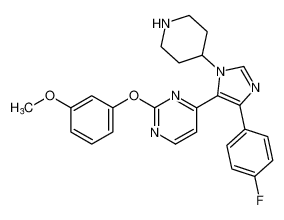 4-(4-(4-fluorophenyl)-1-(piperidin-4-yl)-1H-imidazol-5-yl)-2-(3-methoxyphenoxy)pyrimidine CAS:193745-93-6 manufacturer & supplier