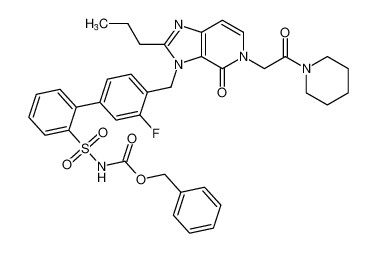 benzyl ((3'-fluoro-4'-((4-oxo-5-(2-oxo-2-(piperidin-1-yl)ethyl)-2-propyl-4,5-dihydro-3H-imidazo[4,5-c]pyridin-3-yl)methyl)-[1,1'-biphenyl]-2-yl)sulfonyl)carbamate CAS:193753-33-2 manufacturer & supplier