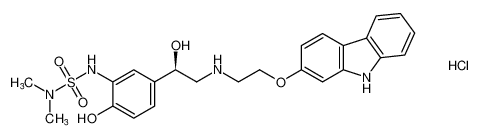 Sulfamide,N'-[5-[2-[[2-(9H-carbazol-2-yloxy)ethyl]amino]-1-hydroxyethyl]-2-hydroxyphenyl]-N,N-dimethyl-, monohydrochloride, (R)- CAS:193761-18-1 manufacturer & supplier