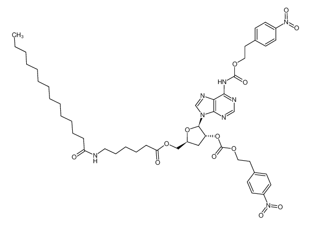 6-Tetradecanoylamino-hexanoic acid (2S,4R,5R)-5-{6-[2-(4-nitro-phenyl)-ethoxycarbonylamino]-purin-9-yl}-4-[2-(4-nitro-phenyl)-ethoxycarbonyloxy]-tetrahydro-furan-2-ylmethyl ester CAS:193890-99-2 manufacturer & supplier