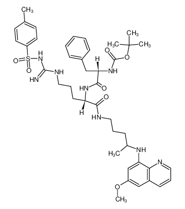 tert-butyl (1-(((2S)-1-((4-((6-methoxyquinolin-8-yl)amino)pentyl)amino)-1-oxo-5-(3-tosylguanidino)pentan-2-yl)amino)-1-oxo-3-phenylpropan-2-yl)carbamate CAS:193896-48-9 manufacturer & supplier