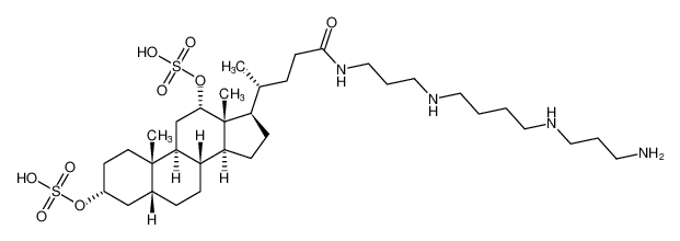 (3R,5R,8R,9S,10S,12S,13R,14S,17R)-17-((R)-5-((3-((4-((3-aminopropyl)amino)butyl)amino)propyl)amino)-5-oxopentan-2-yl)-10,13-dimethylhexadecahydro-1H-cyclopenta[a]phenanthrene-3,12-diyl bis(hydrogen sulfate) CAS:193901-93-8 manufacturer & sup