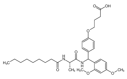 Butanoic acid,4-[4-[(2,4-dimethoxyphenyl)[[1-oxo-2-[(1-oxononyl)amino]propyl]amino]methyl]phenoxy]-, (2S)- CAS:193946-91-7 manufacturer & supplier