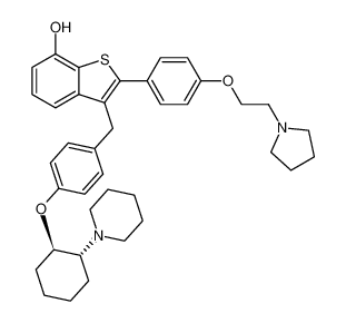 Benzo[b]thiophene-7-ol,3-[[4-[[(1R,2R)-2-(1-piperidinyl)cyclohexyl]oxy]phenyl]methyl]-2-[4-[2-(1-pyrrolidinyl)ethoxy]phenyl]-, rel- CAS:193962-08-2 manufacturer & supplier