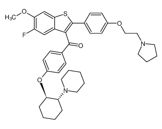 rel-(5-fluoro-6-methoxy-2-(4-(2-(pyrrolidin-1-yl)ethoxy)phenyl)benzo[b]thiophen-3-yl)(4-(((1R,2R)-2-(piperidin-1-yl)cyclohexyl)oxy)phenyl)methanone CAS:193966-19-7 manufacturer & supplier