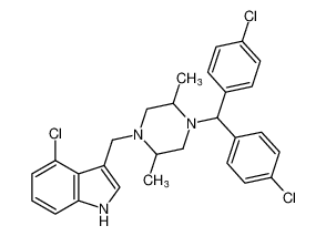 3-((4-(bis(4-chlorophenyl)methyl)-2,5-dimethylpiperazin-1-yl)methyl)-4-chloro-1H-indole CAS:194016-74-5 manufacturer & supplier