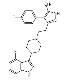 4-fluoro-3-(1-(2-(4-(4-fluorophenyl)-5-methyl-1H-pyrazol-3-yl)ethyl)piperidin-4-yl)-1H-indole CAS:194036-62-9 manufacturer & supplier