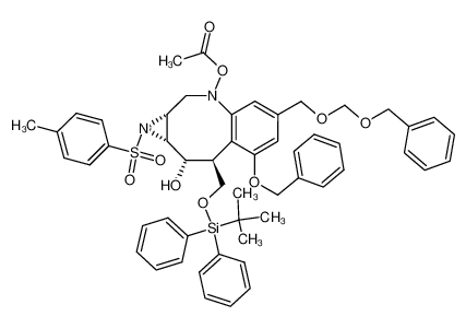 Acetic acid (1aR,8S,9S,9aR)-7-benzyloxy-5-benzyloxymethoxymethyl-8-(tert-butyl-diphenyl-silanyloxymethyl)-9-hydroxy-1-(toluene-4-sulfonyl)-1,1a,2,8,9,9a-hexahydro-1,3-diaza-benzo[a]cyclopropa[e]cycloocten-3-yl ester CAS:194042-07-4 manufactu