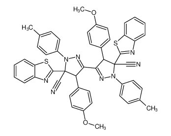 [3,3'-Bi-1H-pyrazole]-5,5'-dicarbonitrile,5,5'-bis(2-benzothiazolyl)-4,4',5,5'-tetrahydro-4,4'-bis(4-methoxyphenyl)-1,1'-bis(4-methylphenyl)- CAS:194092-65-4 manufacturer & supplier