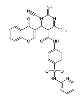 1-cyano-2-imino-4-methyl-6-(4-oxo-4H-chromen-3-yl)-N-(4-(N-(pyrimidin-2-yl)sulfamoyl)phenyl)-1,2,5,6-tetrahydropyrimidine-5-carboxamide CAS:194094-58-1 manufacturer & supplier