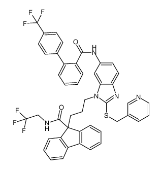 9-(3-(2-((pyridin-3-ylmethyl)thio)-6-(4'-(trifluoromethyl)-[1,1'-biphenyl]-2-carboxamido)-1H-benzo[d]imidazol-1-yl)propyl)-N-(2,2,2-trifluoroethyl)-9H-fluorene-9-carboxamide CAS:194214-74-9 manufacturer & supplier