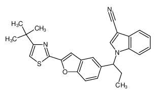 1-{1-[2-(4-tert-Butylthiazol-2-yl)benzofuran-5-yl]propyl}indole-3-carbonitrile CAS:194488-92-1 manufacturer & supplier