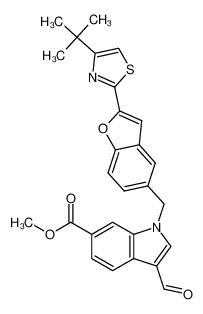 methyl 1-((2-(4-(tert-butyl)thiazol-2-yl)benzofuran-5-yl)methyl)-3-formyl-1H-indole-6-carboxylate CAS:194489-04-8 manufacturer & supplier