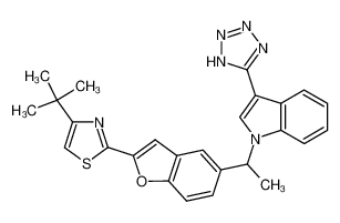 5-{1-{1-[2-(4-tert-Butylthiazol-2-yl)benzofuran-5-yl]ethyl}indol-3-yl}-1H-tetrazole CAS:194489-38-8 manufacturer & supplier