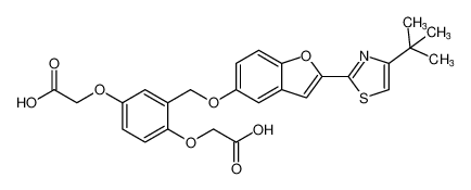 2,2'-((2-(((2-(4-(tert-butyl)thiazol-2-yl)benzofuran-5-yl)oxy)methyl)-1,4-phenylene)bis(oxy))diacetic acid CAS:194489-87-7 manufacturer & supplier