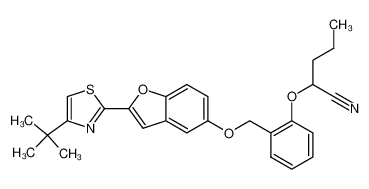 2-{2-{[2-(4-tert-butylthiazol-2-yl)benzofuran-5-yloxy]methyl}phenoxy}pentanenitrile CAS:194489-98-0 manufacturer & supplier