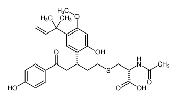 N-acetyl-S-((S)-3-(2-hydroxy-4-methoxy-5-(2-methylbut-3-en-2-yl)phenyl)-5-(4-hydroxyphenyl)-5-oxopentyl)-L-cysteine CAS:194495-33-5 manufacturer & supplier