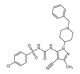 N-((1-(1-benzylpiperidin-4-yl)-4-cyano-3-methyl-1H-pyrazol-5-yl)carbamoyl)-4-chlorobenzenesulfonamide CAS:194542-65-9 manufacturer & supplier