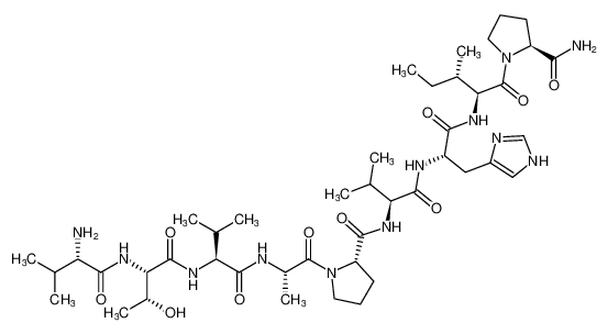 (S)-1-(L-valyl-L-threonyl-L-valyl-L-alanyl)-N-((S)-1-(((S)-1-(((2S,3S)-1-((S)-2-carbamoylpyrrolidin-1-yl)-3-methyl-1-oxopentan-2-yl)amino)-3-(1H-imidazol-4-yl)-1-oxopropan-2-yl)amino)-3-methyl-1-oxobutan-2-yl)pyrrolidine-2-carboxamide CAS:19