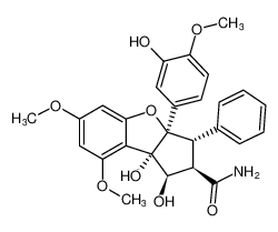 (1R,2R,3S,3aR,8bS)-1,8b-dihydroxy-3a-(3-hydroxy-4-methoxyphenyl)-6,8-dimethoxy-3-phenyl-2,3,3a,8b-tetrahydro-1H-cyclopenta[b]benzofuran-2-carboxamide CAS:194609-34-2 manufacturer & supplier