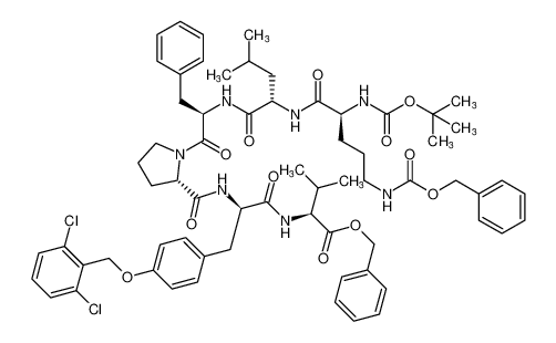 benzyl ((R)-2-((S)-1-(((S)-5-(((benzyloxy)carbonyl)amino)-2-((tert-butoxycarbonyl)amino)pentanoyl)-L-leucyl-D-phenylalanyl)pyrrolidine-2-carboxamido)-3-(4-((2,6-dichlorobenzyl)oxy)phenyl)propanoyl)-L-valinate CAS:194610-93-0 manufacturer & s