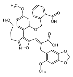 (E)-alpha-[[3-Butyl-4-[4-[(2-carboxyphenyl)methoxy]-2-methoxypyrid-5-yl]isoxazol-5-yl]methylene]-6-methoxy-1,3-benzodioxole-5-propanoic acid CAS:194652-45-4 manufacturer & supplier