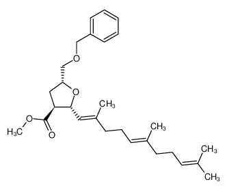 (2R,3S,5R)-5-Benzyloxymethyl-2-((1E,5E)-2,6,10-trimethyl-undeca-1,5,9-trienyl)-tetrahydro-furan-3-carboxylic acid methyl ester CAS:194719-99-8 manufacturer & supplier