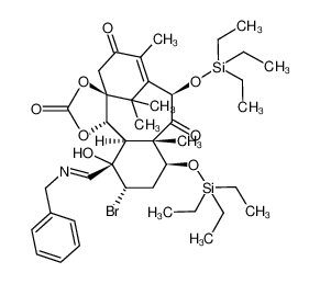 (3aS,8R,9aS,10S,12S,13S,13aR,13bS)-13-((benzylimino)methyl)-12-bromo-13-hydroxy-6,9a,14,14-tetramethyl-8,10-bis((triethylsilyl)oxy)-10,11,12,13,13a,13b-hexahydro-4H-3a,7-methanobenzo[3,4]cyclodeca[1,2-d][1,3]dioxole-2,5,9(8H,9aH)-trione CAS: