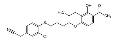 2-(4-((4-(4-acetyl-3-hydroxy-2-propylphenoxy)butyl)thio)-3-chlorophenyl)acetonitrile CAS:194792-44-4 manufacturer & supplier