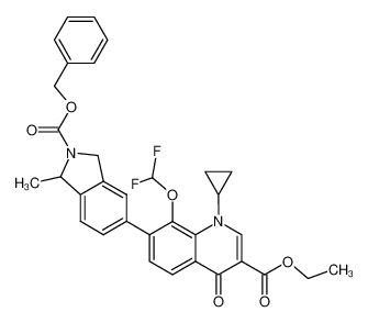 Ethyl (+)-1-cyclopropyl-8-difluoromethoxy-7-[2-benzyloxycarbonyl-1-methylisoindolin-5-yl]-1,4-dihydro-4-oxoquinoline-3-carboxylate CAS:194804-42-7 manufacturer & supplier