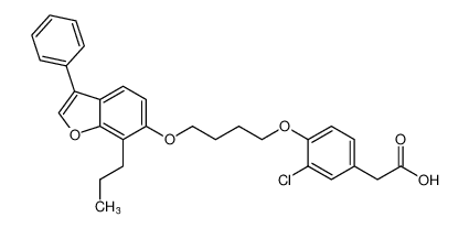 2-(3-chloro-4-(4-((3-phenyl-7-propylbenzofuran-6-yl)oxy)butoxy)phenyl)acetic acid CAS:194855-89-5 manufacturer & supplier