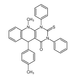 Pyrimido[4,5-b]quinolin-4(1H)-one,2,3,5,10-tetrahydro-10-methyl-5-(4-methylphenyl)-1,3-diphenyl-2-thioxo- CAS:194861-08-0 manufacturer & supplier