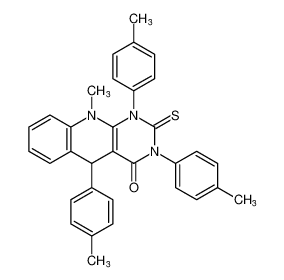 Pyrimido[4,5-b]quinolin-4(1H)-one,2,3,5,10-tetrahydro-10-methyl-1,3,5-tris(4-methylphenyl)-2-thioxo- CAS:194861-11-5 manufacturer & supplier