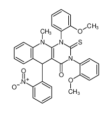 1,3-bis(2-methoxyphenyl)-10-methyl-5-(2-nitrophenyl)-2-thioxo-2,3,5,10-tetrahydropyrimido[4,5-b]quinolin-4(1H)-one CAS:194861-13-7 manufacturer & supplier