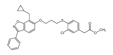 methyl 2-(3-chloro-4-((3-((7-(cyclopropylmethyl)-3-phenylbenzo[d]isoxazol-6-yl)oxy)propyl)thio)phenyl)acetate CAS:194982-47-3 manufacturer & supplier